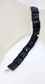 Black Onyx Bead Bracelet with Sterling Silver Clasp