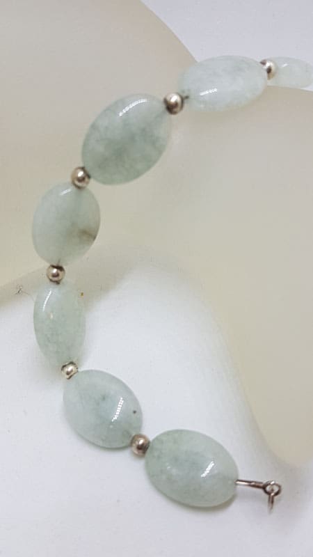 Sterling Silver Blue Gemstone Bead Bracelet