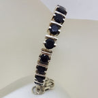 Sterling Silver Round Onyx Tennis Bracelet