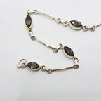 Sterling Silver Marquis Smokey Quartz Bracelet
