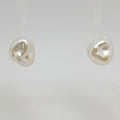 9ct White Gold Freeform Keshi Pearl Studs / Earrings