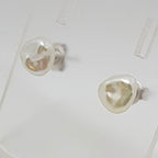 9ct White Gold Freeform Keshi Pearl Studs / Earrings