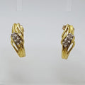 10ct Yellow Gold Diamond Ornate Studs / Earrings