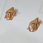 9ct Rose Gold Natural Morganite - Teardrop / Pear Shape - Studs / Earrings