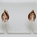 9ct Rose Gold Natural Morganite - Teardrop / Pear Shape - Studs / Earrings