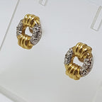 9ct Yellow Gold Diamond Round Circles Studs / Earrings