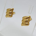 9ct Yellow Gold Patterned Studs / Earrings