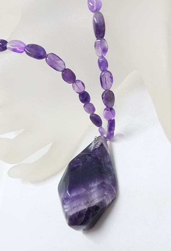 Chunky Amethyst Long Bead Necklace