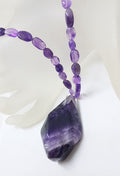 Chunky Amethyst Long Bead Necklace