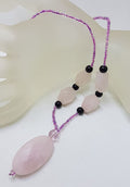 Rose Quartz Long Bead Necklace