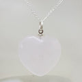 Sterling Silver Rose Quartz Heart Pendant on Silver Chain
