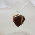 Sterling Silver Tiger Eye Heart Pendant on Silver Chain