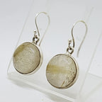 Sterling Silver Rutilated Quartz Round Drop Earrings
