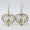 Sterling Silver Citrine Marquis Shape in Flower Drop Earrings