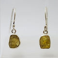 Sterling Silver Tourmaline Rough Cut Free Form Drop Earrings