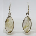 Sterling Silver Rutilated Quartz Marquis Shape Drop Earrings