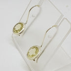 Sterling Silver Lemon Citrine Round Drop Earrings