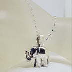 Sterling Silver Elephant Pendant with Trunk Up on Silver Chain