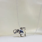 Sterling Silver Elephant Pendant with Trunk Up on Silver Chain