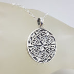 Sterling Silver Celtic Knots Round Disc Pendant on Silver Chain