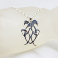 Sterling Silver Celtic Knots Wide Pendant on Silver Chain