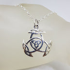 Sterling Silver Celtic Knots Wheel Style Pendant on Silver Chain