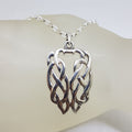 Sterling Silver Celtic Knots Wide Pendant on Silver Chain