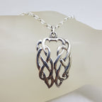 Sterling Silver Celtic Knots Wide Pendant on Silver Chain