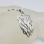 Sterling Silver Celtic Knots Wide Pendant on Silver Chain