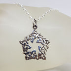 Sterling Silver Celtic Knots 'Star' Shape Pendant on Silver Chain