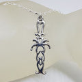 Sterling Silver Celtic Knots Long Pendant on Silver Chain