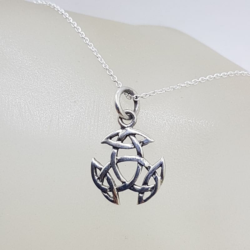Sterling Silver Celtic Knots Dainty Pendant on Silver Chain