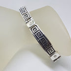 Sterling Silver Greek Key Design Heavy Identity Bracelet / Bangle - Gents Jewellery / Ladies Jewellery