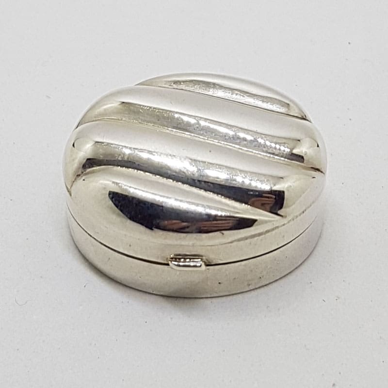 Sterling Silver Oval Pill Box / Small Trinket Box
