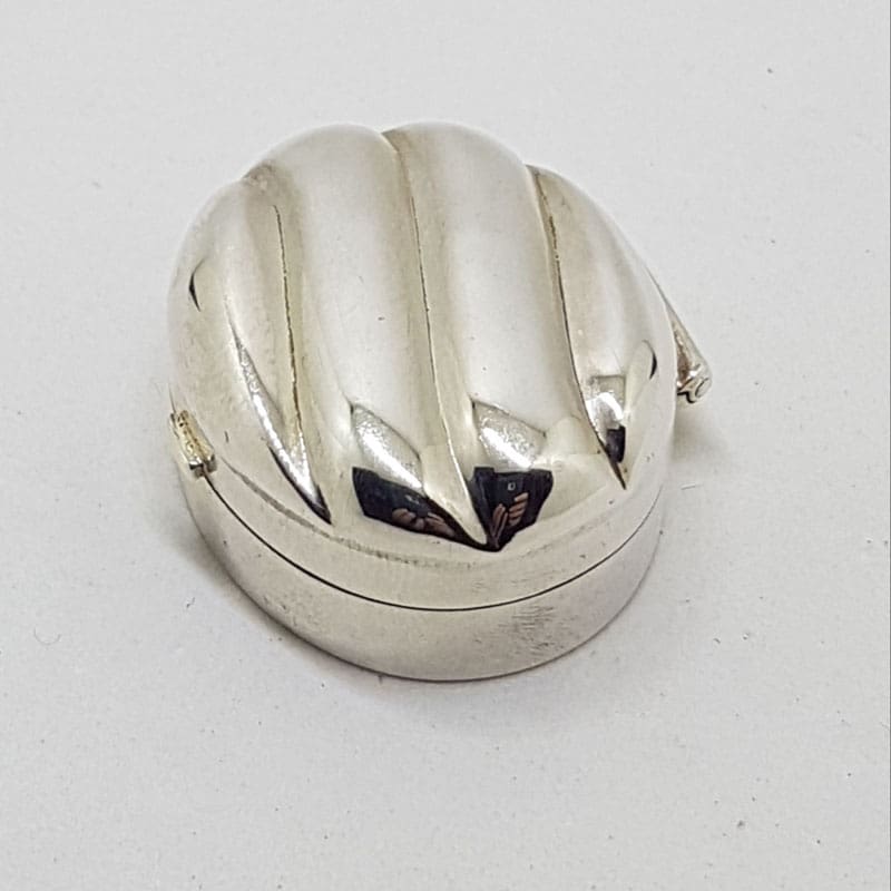 Sterling Silver Oval Pill Box / Small Trinket Box