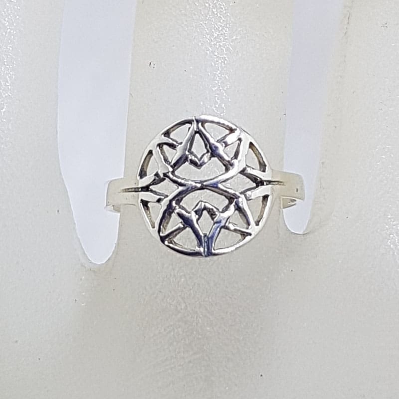 Sterling Silver Round Celtic Design Ring
