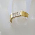 18ct Yellow Gold 8 Diamond Rectangular Gents Ring / Ladies Ring