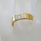 18ct Yellow Gold 8 Diamond Rectangular Gents Ring / Ladies Ring