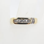 9ct Yellow Gold Channel Set and Pave Set Diamond Gents Ring / Ladies Ring