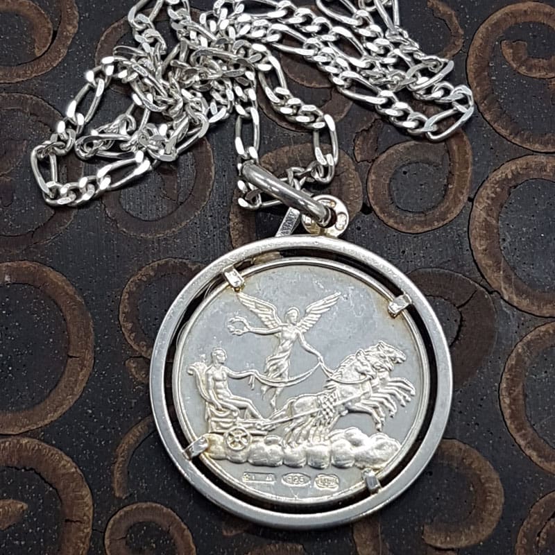 Sterling Silver Unique Pisces Fish / Dolphins Starsign Medallion Pendant on Silver Chain