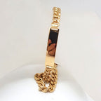 18ct Yellow Gold Curb Link Identity Bracelet