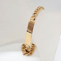 18ct Yellow Gold Curb Link Identity Bracelet