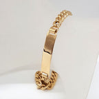 18ct Yellow Gold Curb Link Identity Bracelet