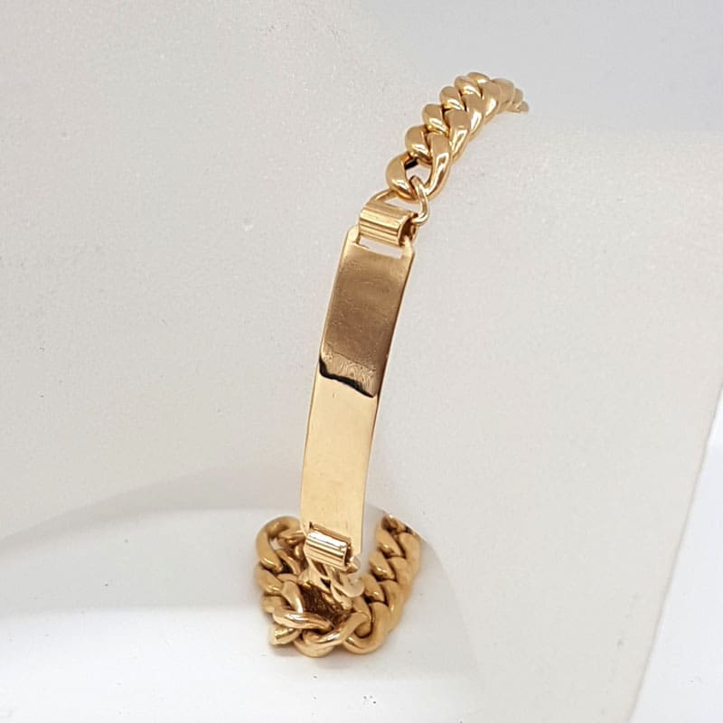 18ct Yellow Gold Curb Link Identity Bracelet
