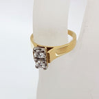 18ct Yellow Gold " Et Toi Et Moi " Two Diamond Ring - Engagement Ring / Dress Ring - Antique / Vintage