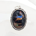 Sterling Silver Oval Hummingbird Design Brooch / Pendant - Vintage / Antique