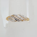 9ct Yellow Gold Weaved Design Diamond Ring