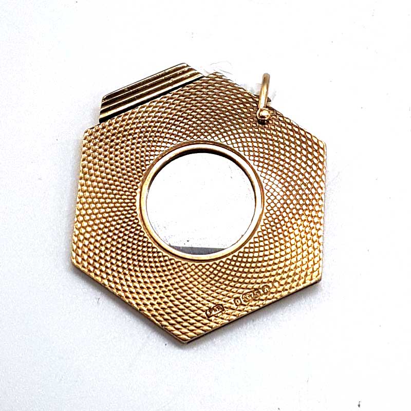 9ct Yellow Gold Hexagonal Patterned Cigar Cutter Unusual and Unique Pendant /  Curio Item - Antique / Vintage