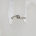 18ct White Gold Diamond Solitaire Curved Engagement Ring / Dress Ring - Vintage