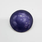 Sterling Silver Guilloche Enamel Round Purple Brooch - Birmingham 1914 - Antique / Vintage